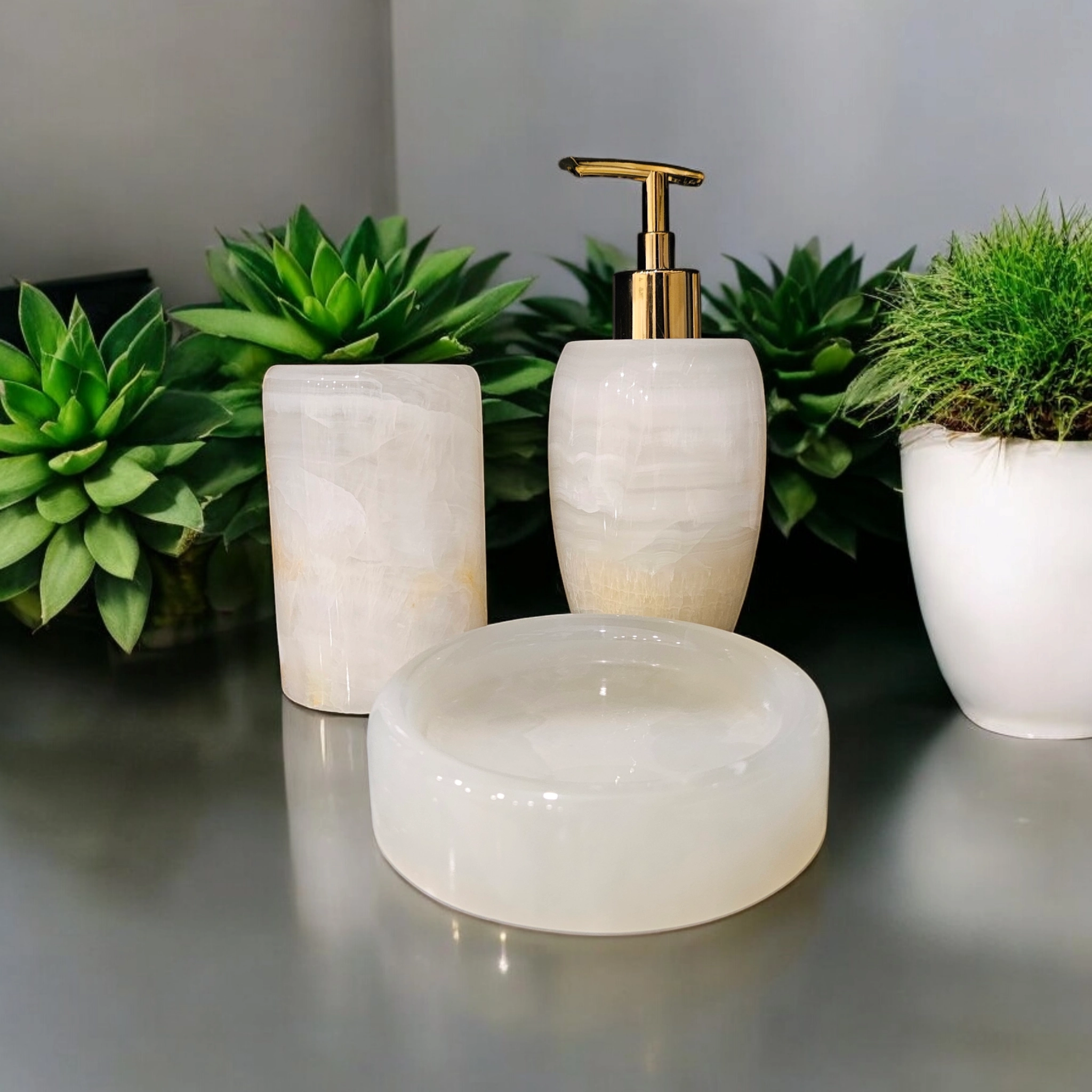 stone countertop soap dispenser